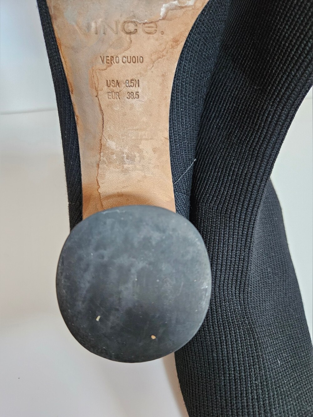 Vince Black Knit Sock Ankle Boots - Picture 6 of 9
